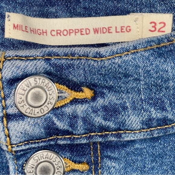 Levi’s Mile High Cropped Wide Leg Denim Jeans - Picture 3 of 6